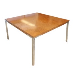Quality 1970's chrome table with burlwood by Eppinger