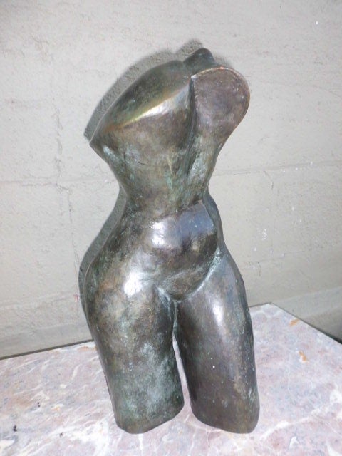 Interesting bronze sculpture of a female nude with nice green/brown patina by sculptor Betty Fast. Signed and numbered 3 out of 7.