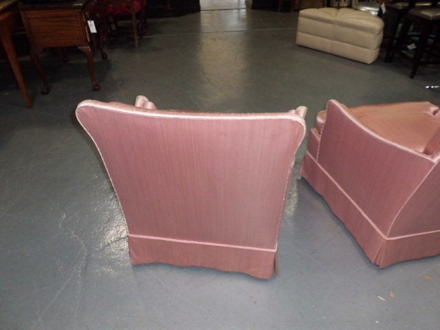 American Pair of vintage upholstered armchairs