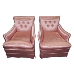 Pair of vintage upholstered armchairs
