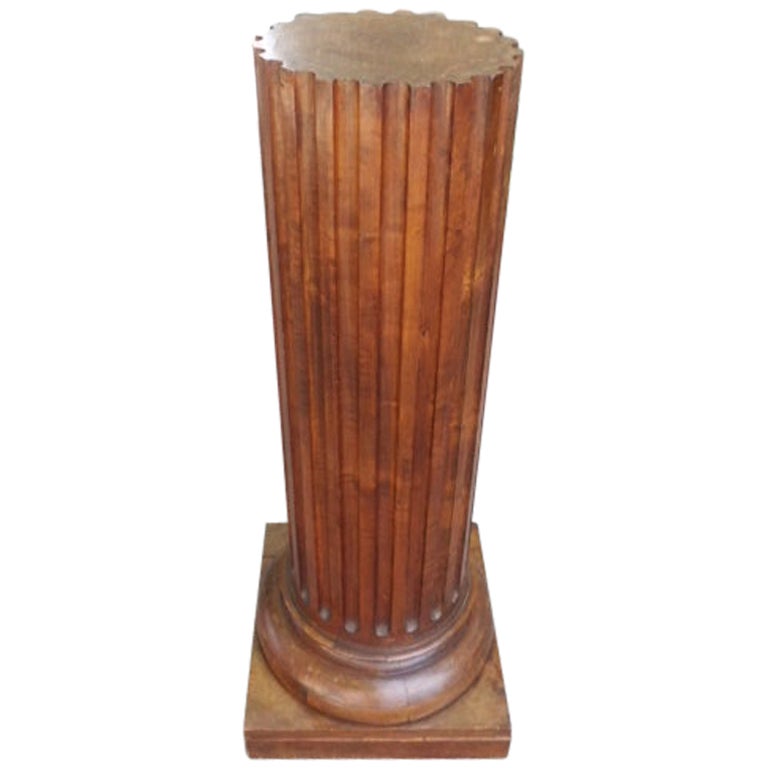 Walnut fluted pedestal at 1stDibs