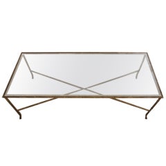 Vintage Gilt Metal Faux-bamboo Coffee Table