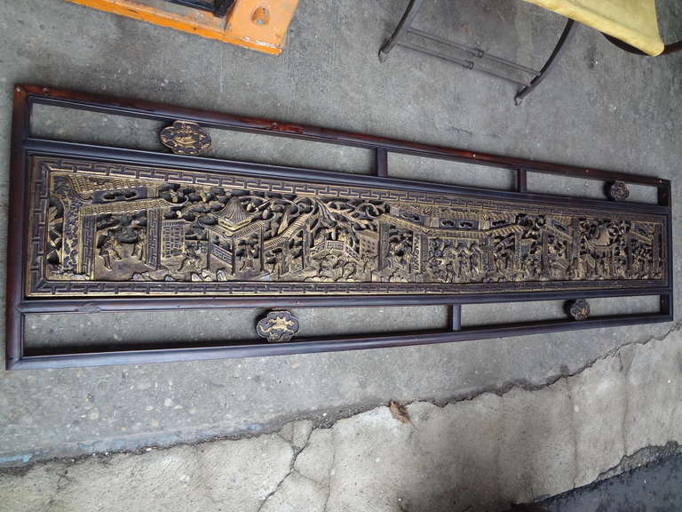 International Style Large Antique Chinese Architectural Woodwork Fragment For Sale