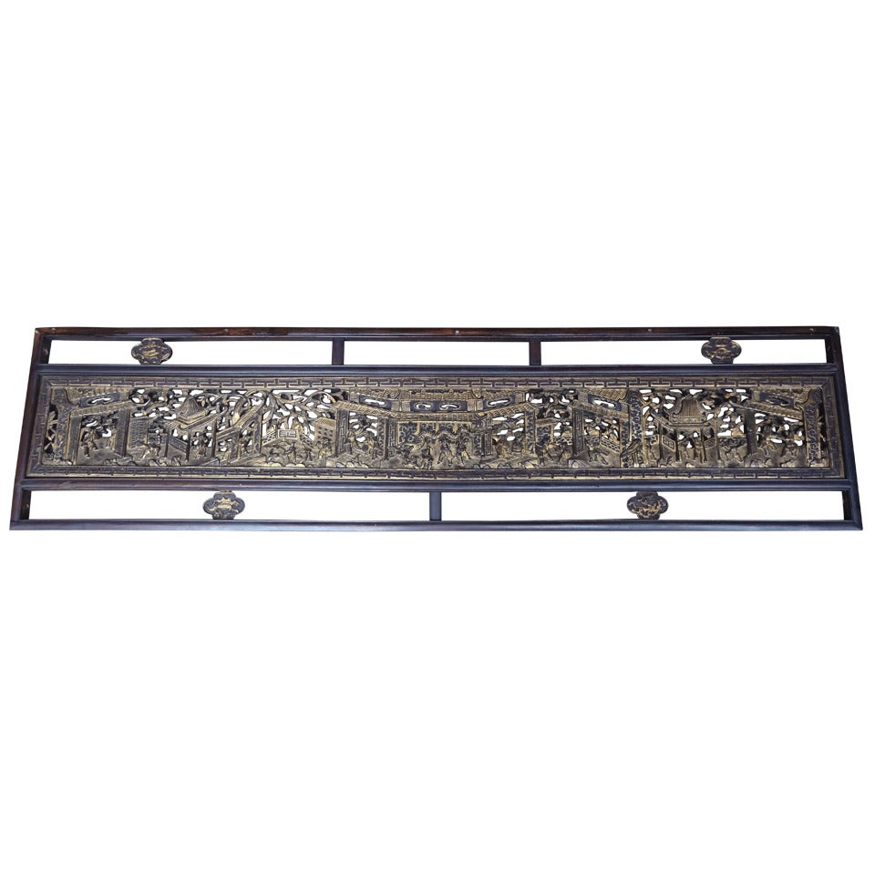 Large Antique Chinese Architectural Woodwork Fragment For Sale