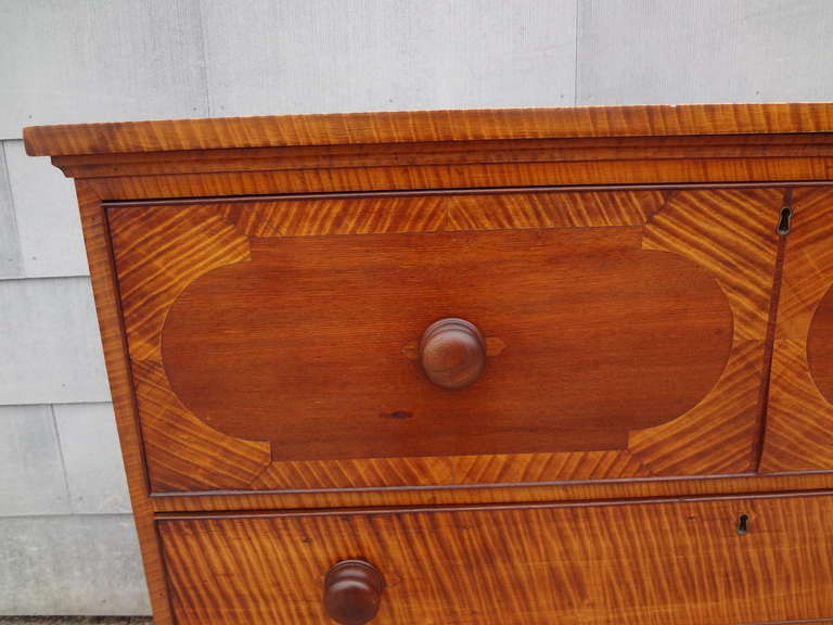 American Beautiful Tiger Maple Federal Chest of Drawers