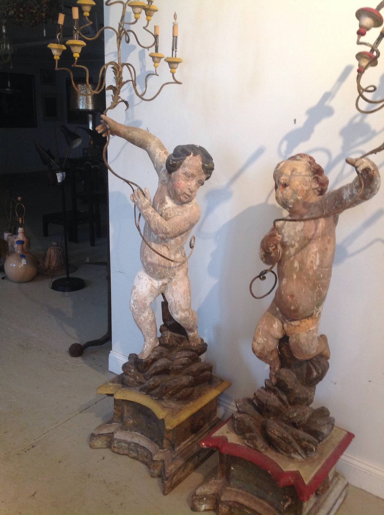 Large Pair of 18th Century Continental Putti