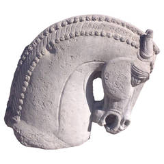 Vintage Concrete Horse Head