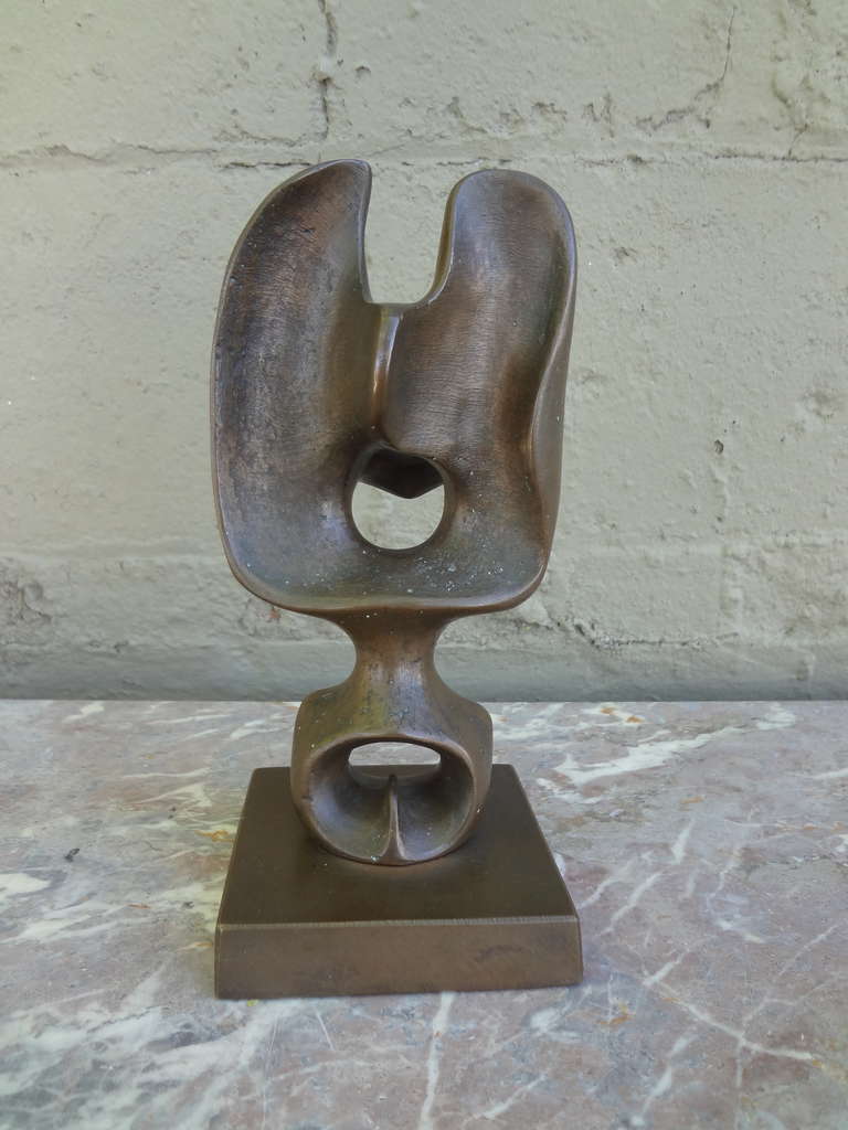 Modern Patinated Bronze Sculpture by Victor Roman