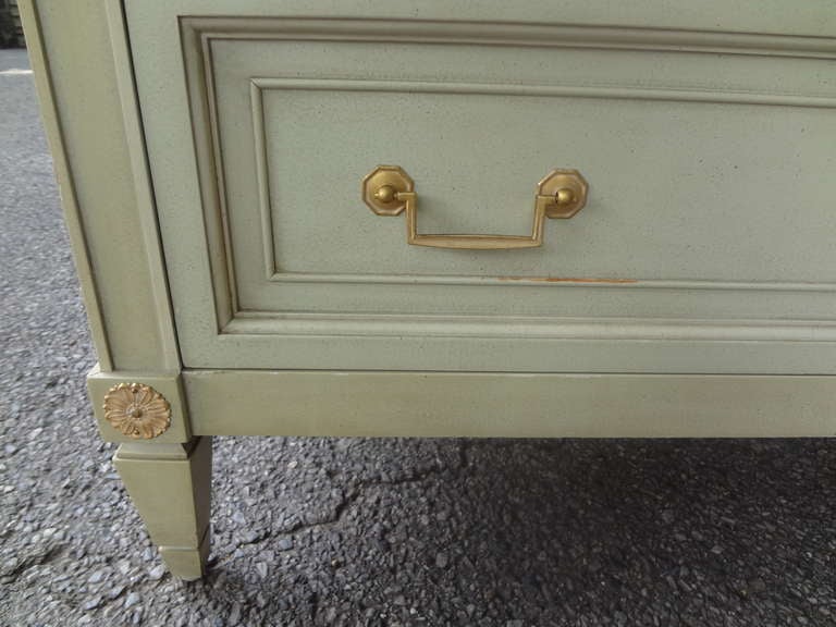 Wood Pair of Painted Neoclassical Revival Commodes