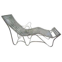 Outstanding Vintage Polished Iron Chaise Longue