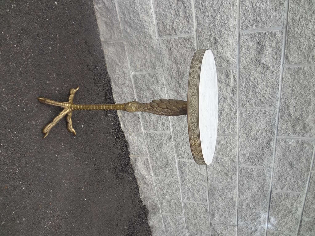 19th century bronze bird foot marble-top gueridon