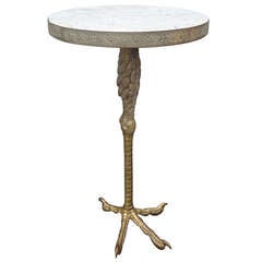 19th century bronze bird foot marble-top gueridon