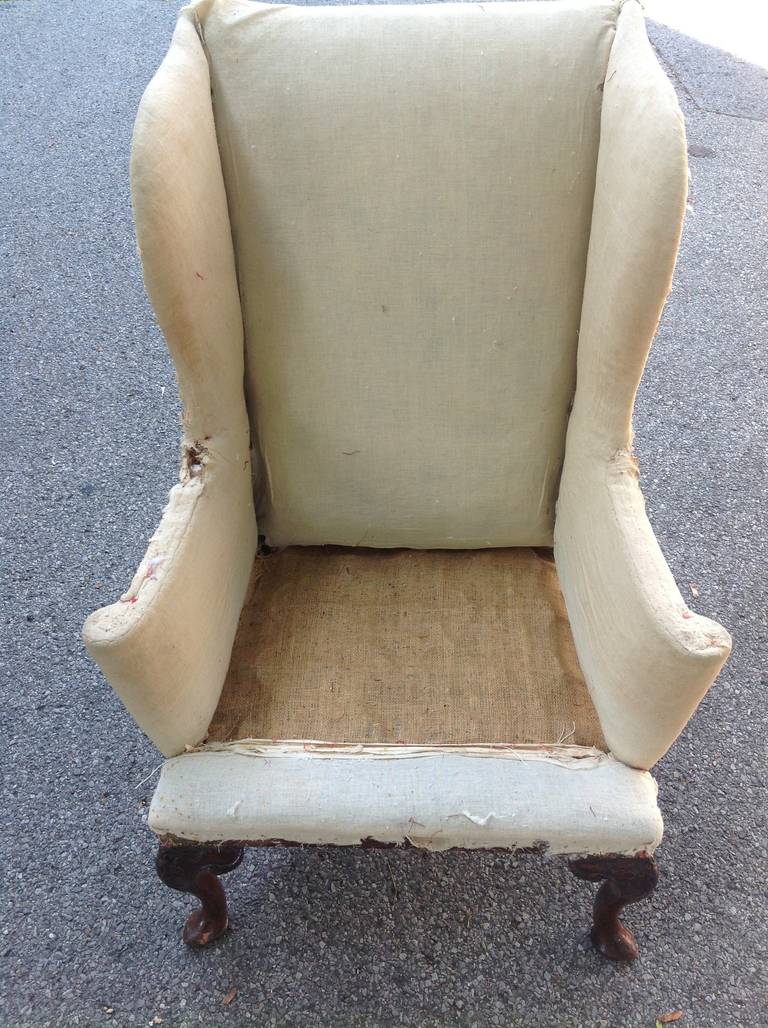 Period George I Wing Chair, circa 1720 In Good Condition In Sleepy Hollow, NY