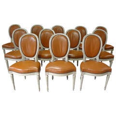 Set of 12 early 20th century louis XVI style chairs