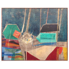 Abstract oil on Masonite by John Anderson