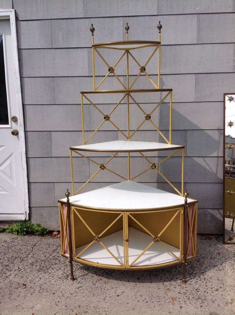 Brass Corner Etagere Baker's Rack