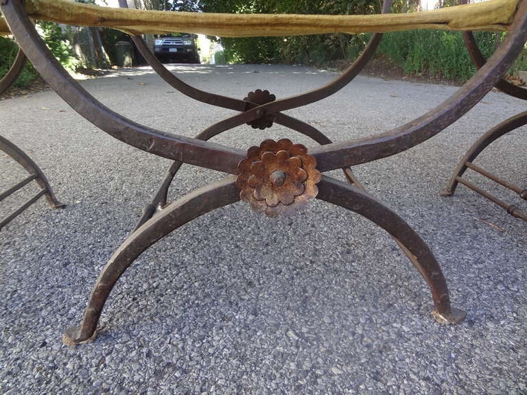 Unknown Great Set Of 4 Savonarola Iron Armchairs For Sale