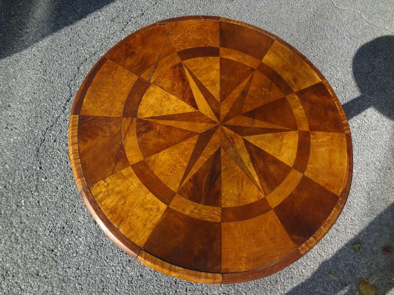 German 19th Century marquetry Tilt-top Table