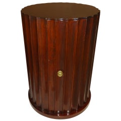 Custom Mahogany Fluted Pot Cabinet With Fitted Interior