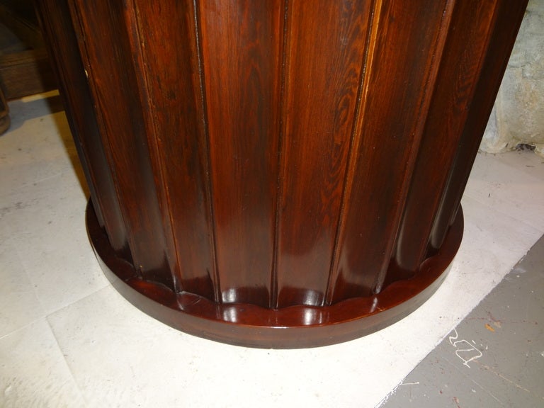 Custom Mahogany Fluted Pot Cabinet With Fitted Interior For Sale 1