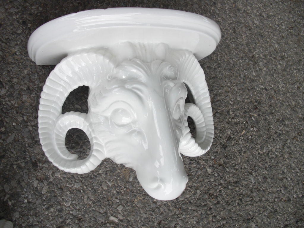 Set of 4 Italian Ceramic  Animal Head Brackets 2