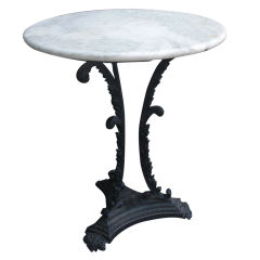 Antique 19th century cast iron marble top table / stand