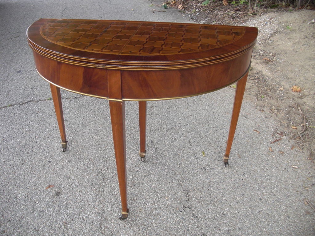 19th Century Neoclassical marquetry Top Console/Game Table