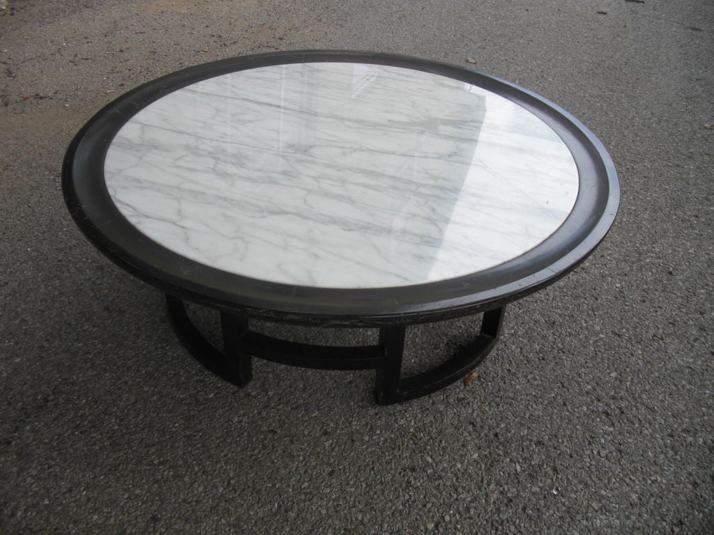 Mid-Century Asian Modern Marble-Top Coffee Table 1