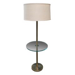 A vintage Hansen floor lamp with a plate glass center