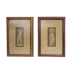 Small pair of original watercolors , Isadora Duncan by Walkowitz