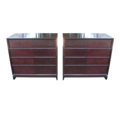 Matched pair of 40's / 50's mahogany commodes