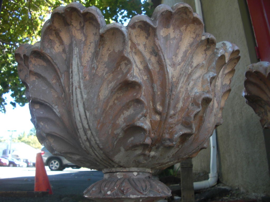 Pair of 19th cent. terra cotta garden urns