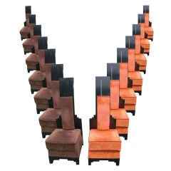 Set of 14 vintage dining chairs in the style of James Mont