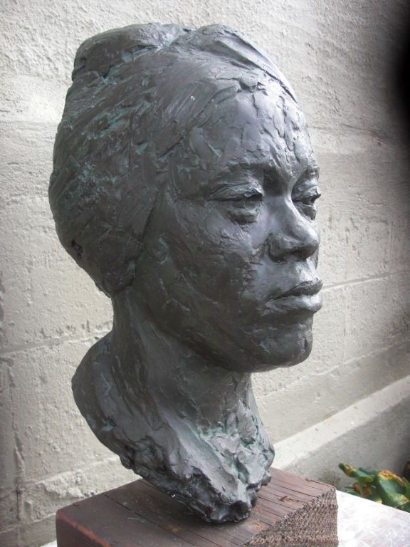 Late 20th Century Plaster portrait bust of an African American  woman