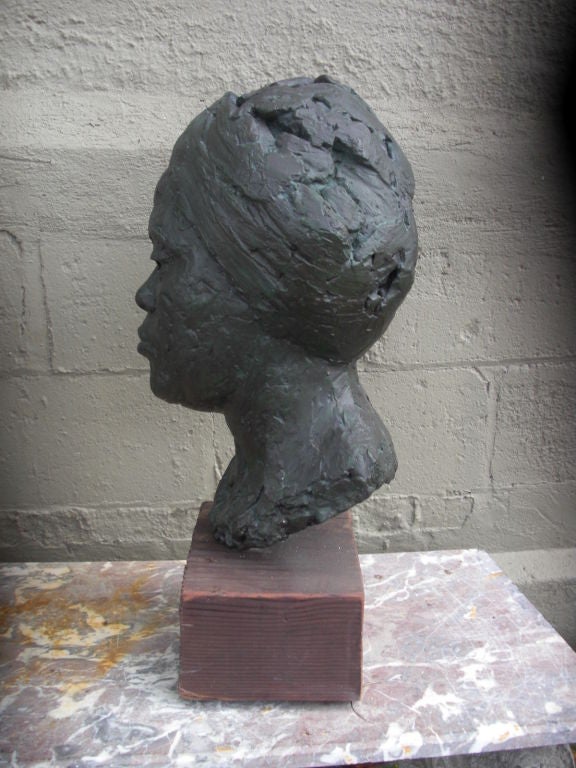 Plaster portrait bust of an African American  woman 2