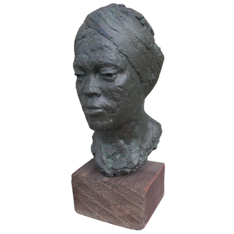 Plaster portrait bust of an African American  woman