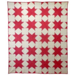 .  "Feathered Star" Antique Quilt.