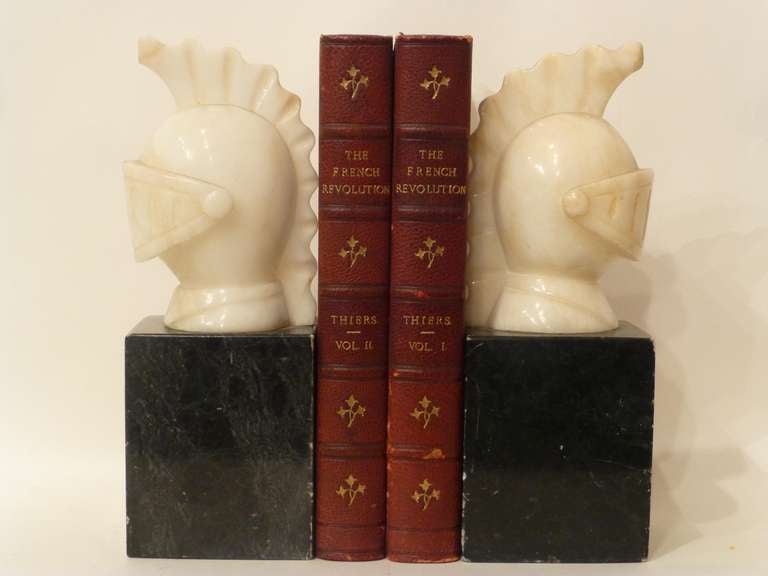 Pair of Marble Bookends. In Good Condition In New York, NY