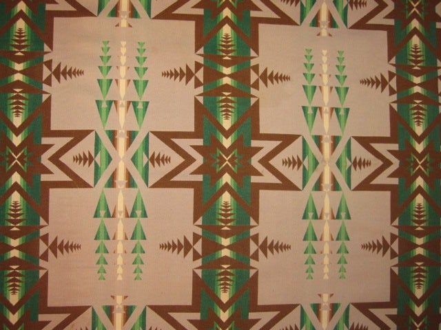 'Nine Element' Pendleton trade blanket with unusual three tone <br />
graphic 