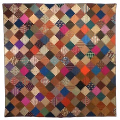 "Log Cabin" Antique Quilt 9