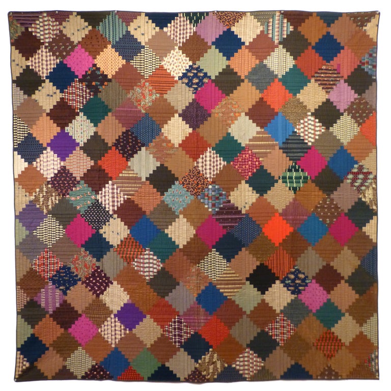 "Log Cabin" Antique Quilt at 1stdibs