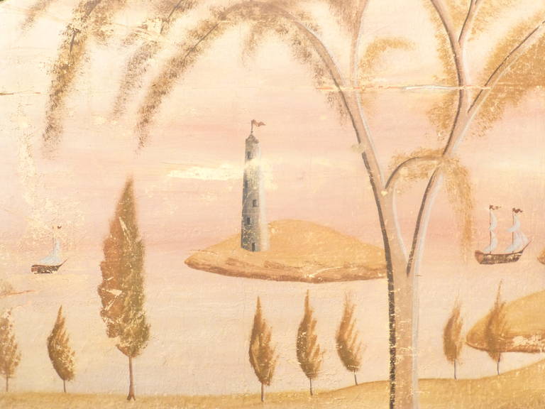 Framed Mural Fragment, "Lighthouse"