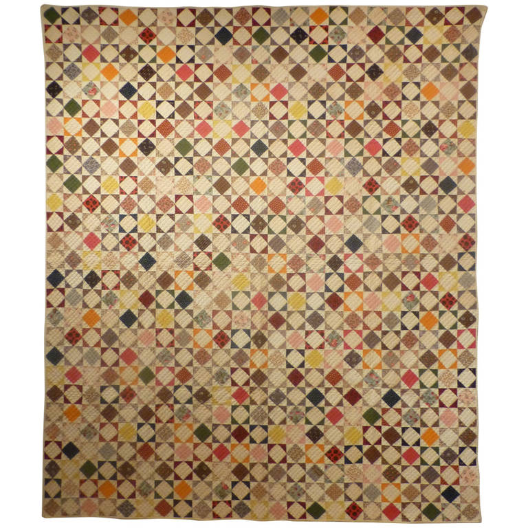 Antique Quilt, "SquareWithinaSquare" or "Variable Star" at 1stDibs