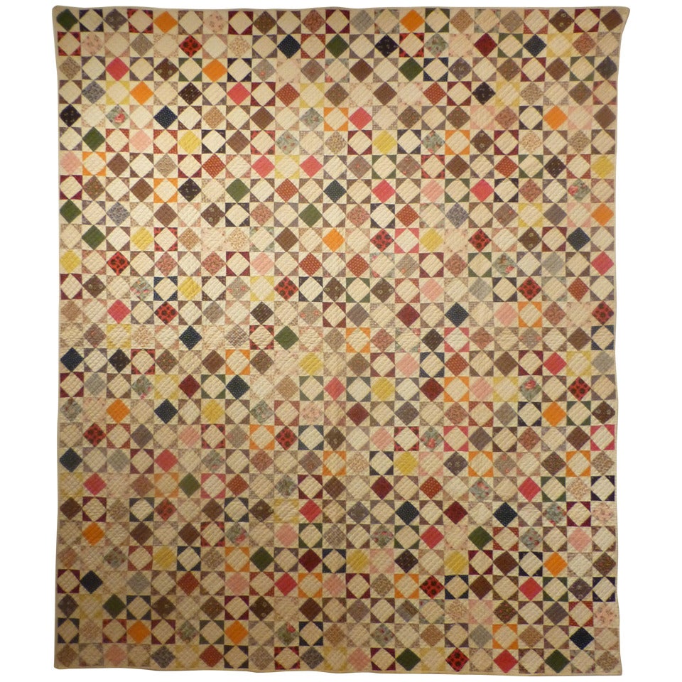Antique Quilt, "Square-Within-a-Square" or "Variable Star"