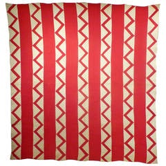 Antique Quilt "Bars" with "Zig-Zag" 10