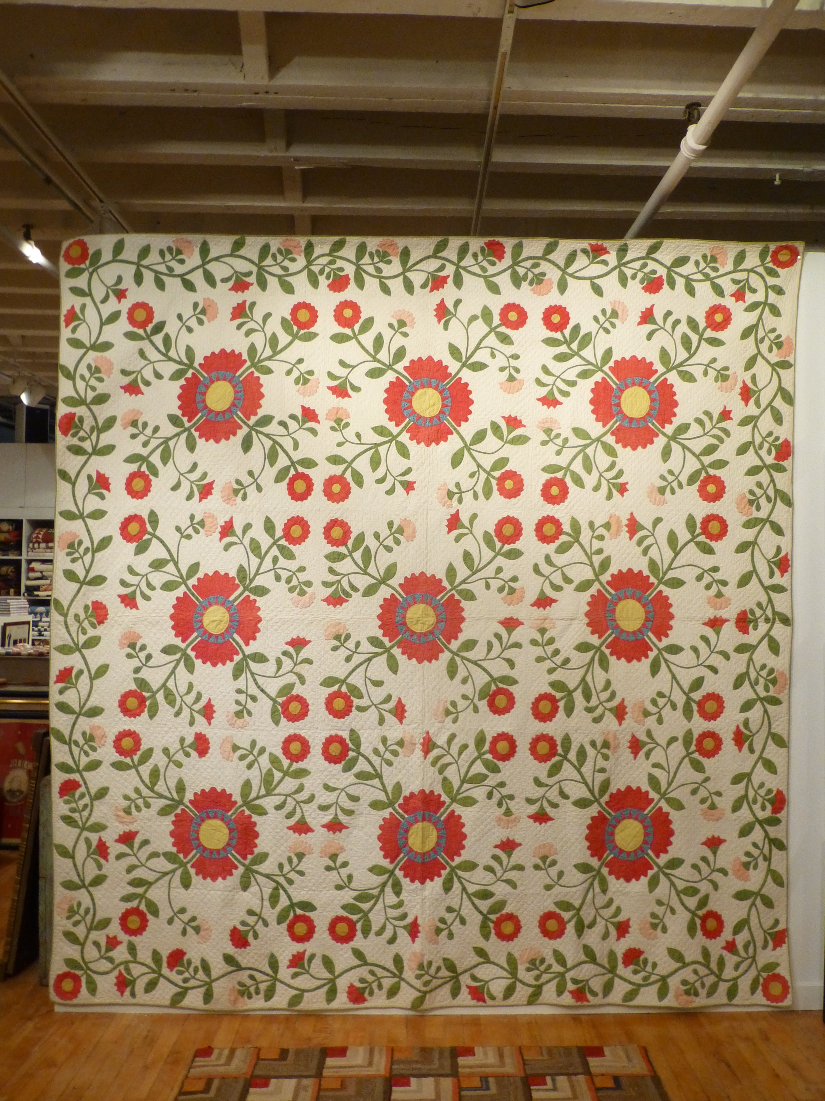 Antique Applique and Pieced Quilt