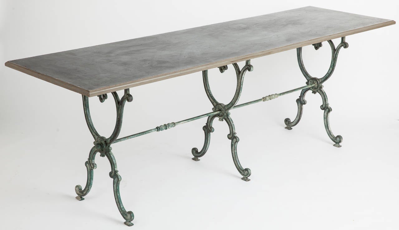 French Zinc Topped Bistro Table, circa 1920 at 1stDibs
