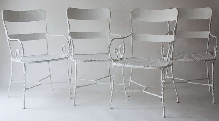 A Set Of Four French Iron Garden Chairs Circa 1930. 1