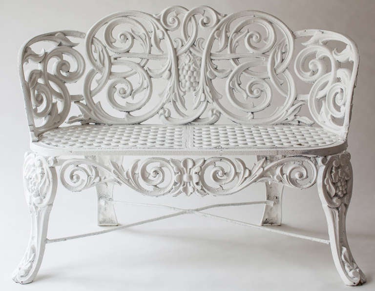 An American cast iron Garden bench known as the 