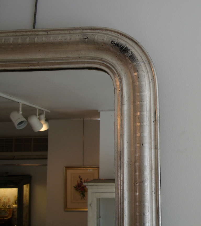 Louis Philippe Silver Gilt Mirror In Excellent Condition For Sale In New Preston, CT
